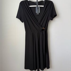 Elegant Black Wrap Dress- NEW WITH TAGS